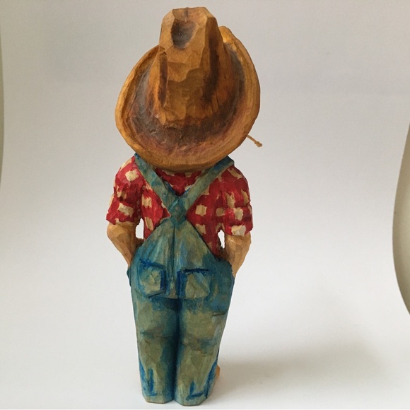 Hand Carved Hillbilly Figurine - Picture 4 of 4